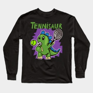 Tennisaur - Dinosaur Playing Tennis Long Sleeve T-Shirt